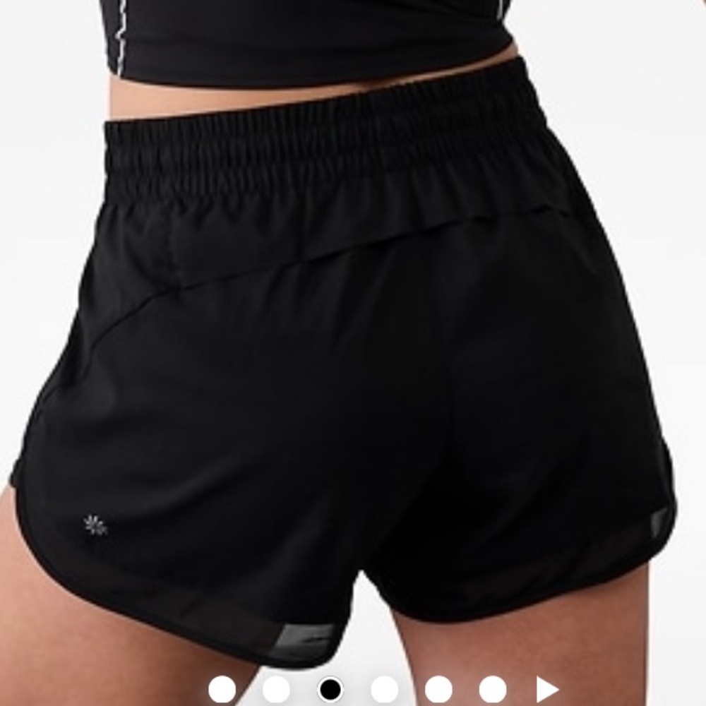 Athleta Mesh Racer Run Mid Rise Shorts - Picture 3 of 3